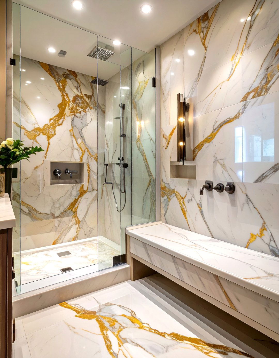 The Classic Marble Walk In Shower - 30 master shower ideas