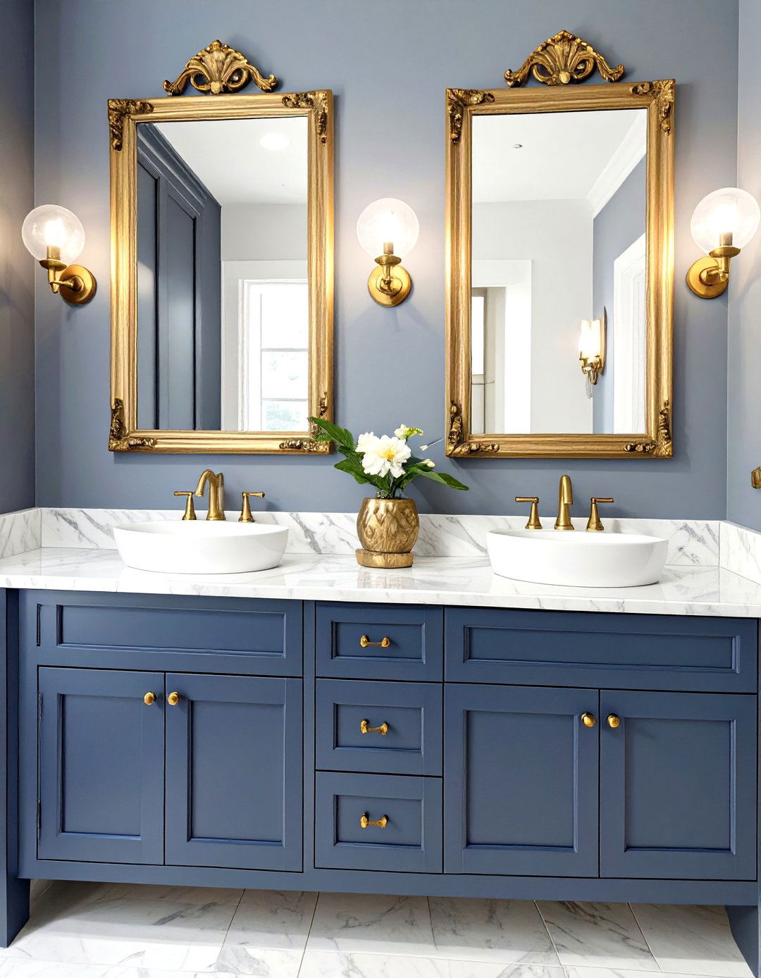 The Classic Marble and Brass Bathroom - 30 double sink bathroom ideas