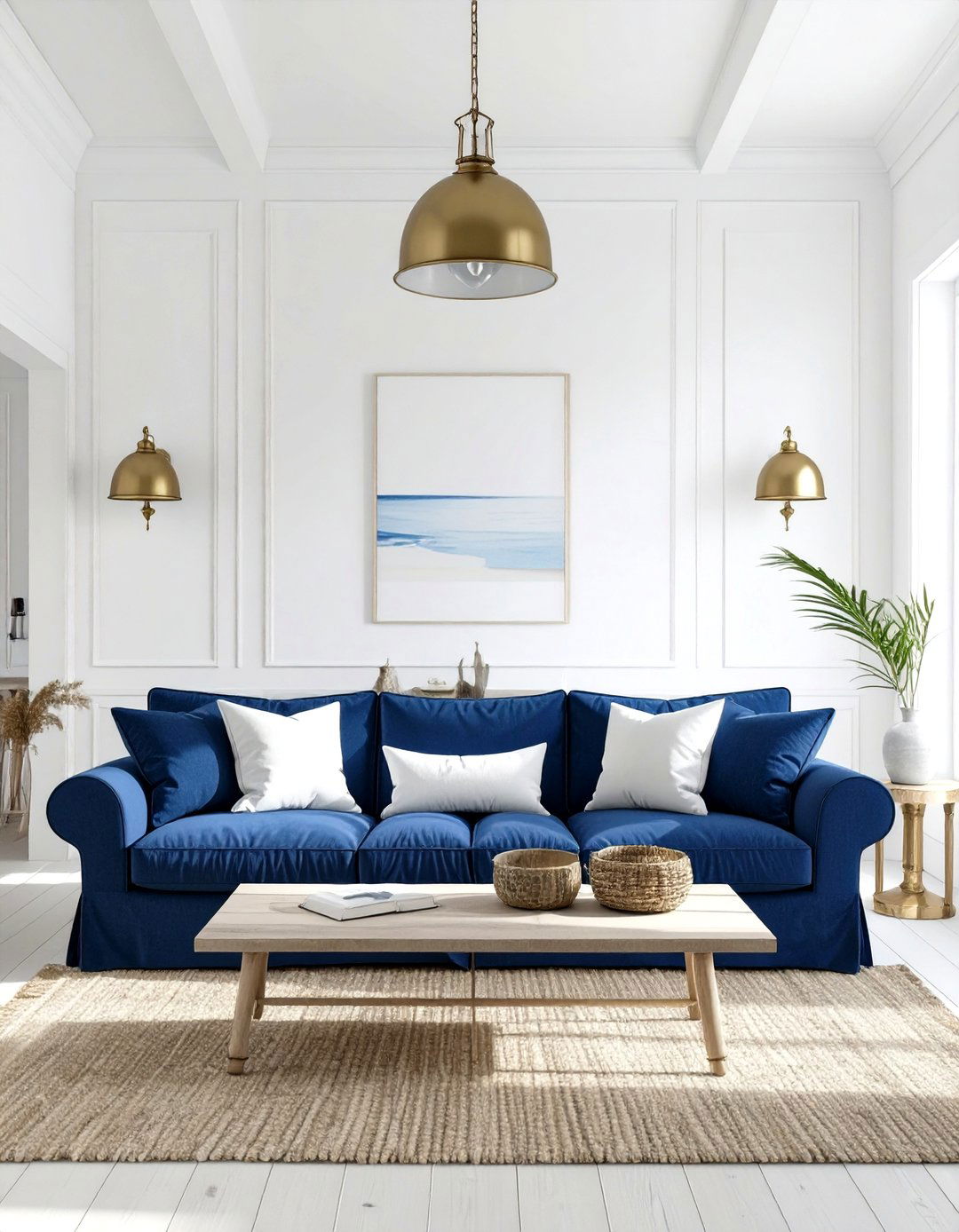 The Classic Nautical Navy and White Theme - 30 beach house interior design ideas