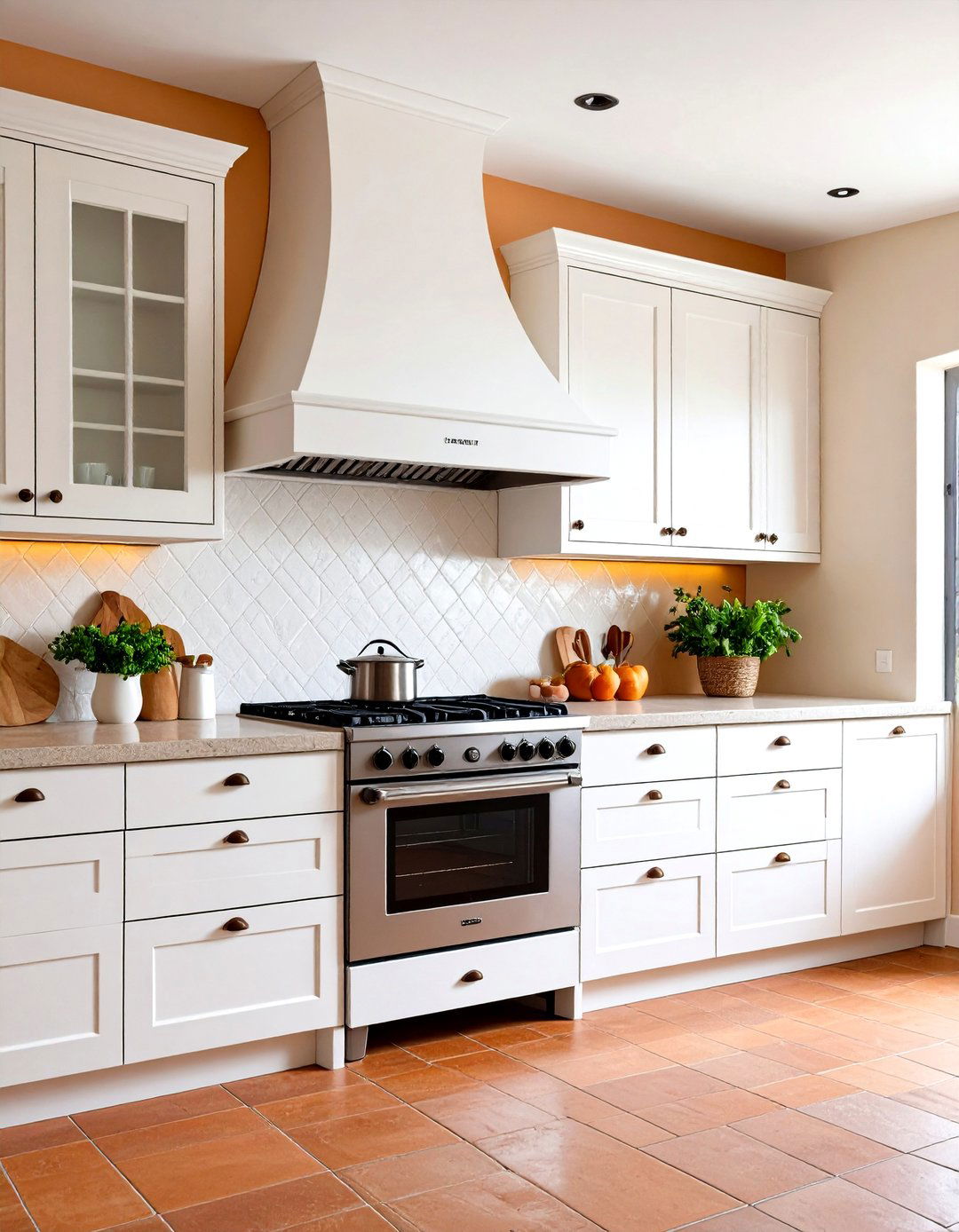 The Classic Plaster Finish Kitchen Hood - 30 kitchen range hood ideas
