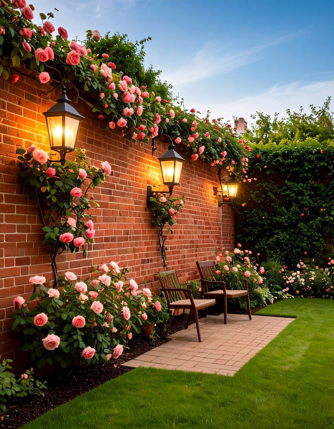 The Classic Red Brick Garden Wall - 30 garden wall ideas