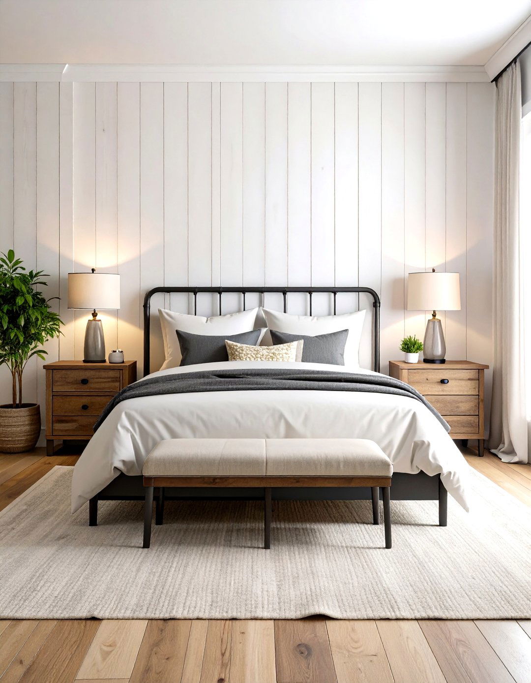 The Classic Shiplap Accent Bedroom - 30 joanna gaines bedroom ideas