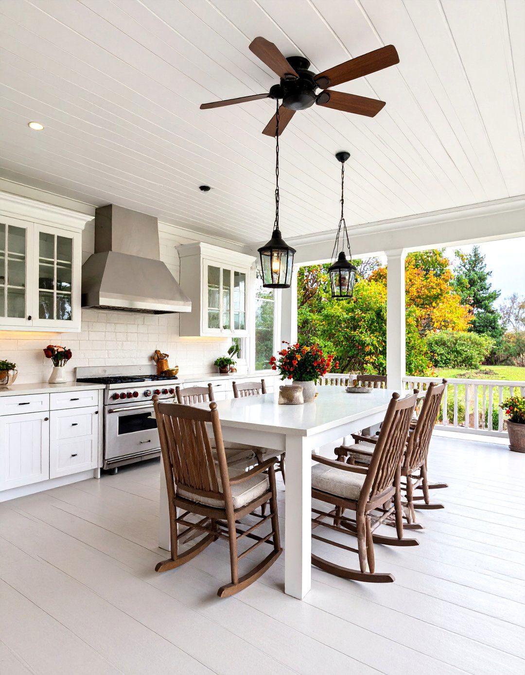 The Classic Southern Veranda Kitchen - 30 backyard covered outdoor kitchen ideas