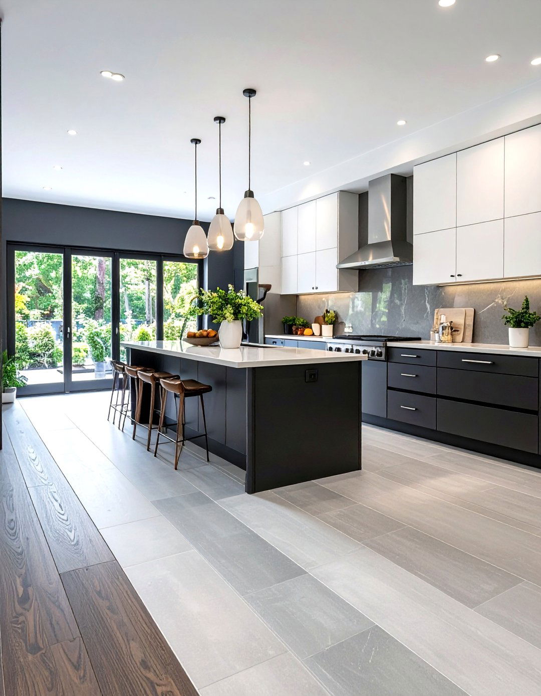 The Classic Straight Line Transition - 30 kitchen tile to wood floor transition ideas