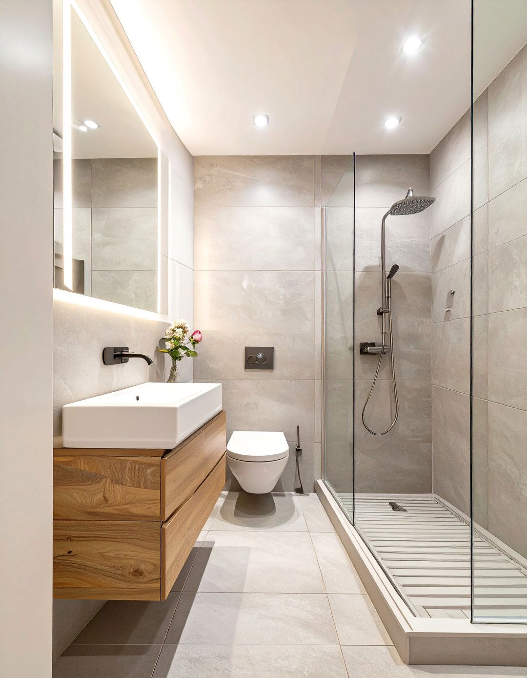 The Classic Three in a Row Layout - 30 small bathroom layout ideas