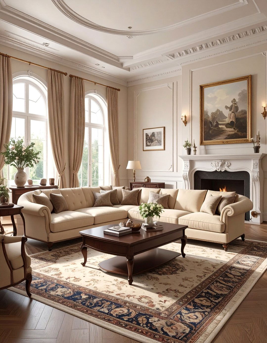 The Classic Traditional Living Room - 30 beige couch living room ideas