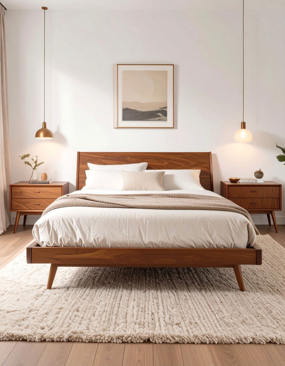 The Classic Walnut Wood Bedroom - 30 mid century modern bedroom ideas
