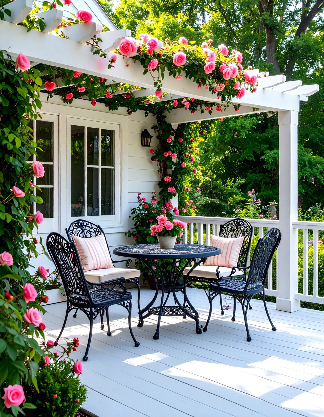 The Classic White Lattice Trellis - 30 deck privacy ideas