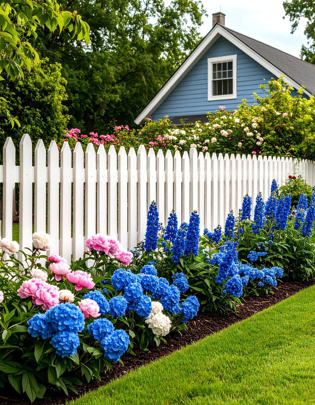 The Classic White Picket Fence Garden - 30 landscape design online ideas