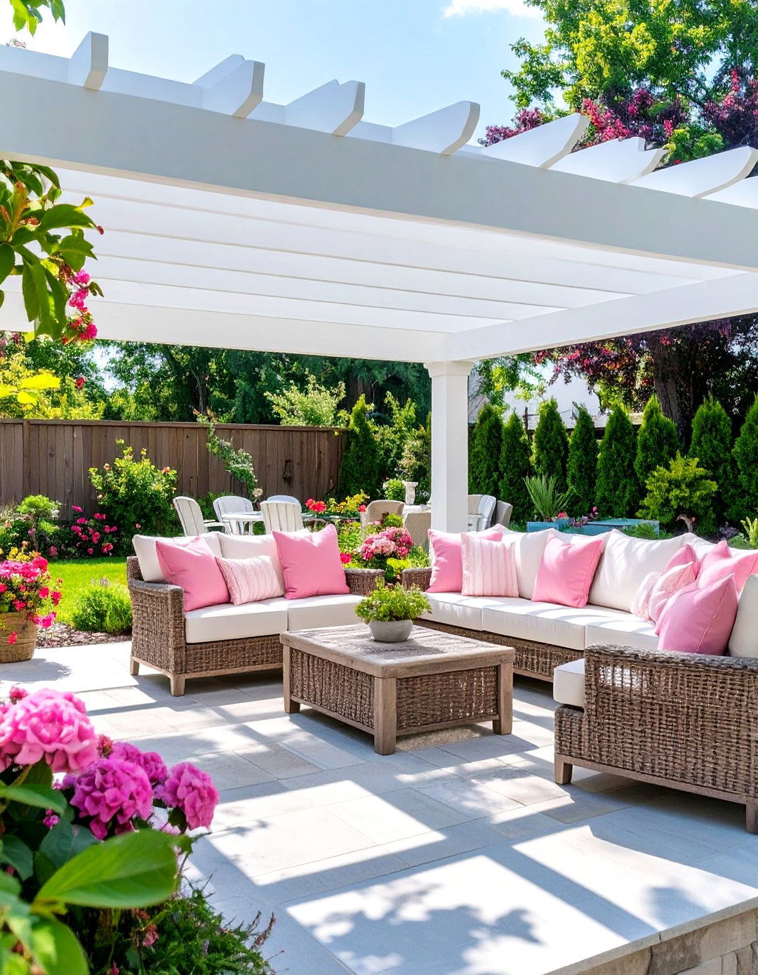 The Classic White Vinyl Pergola Kit - 30 backyard shade ideas