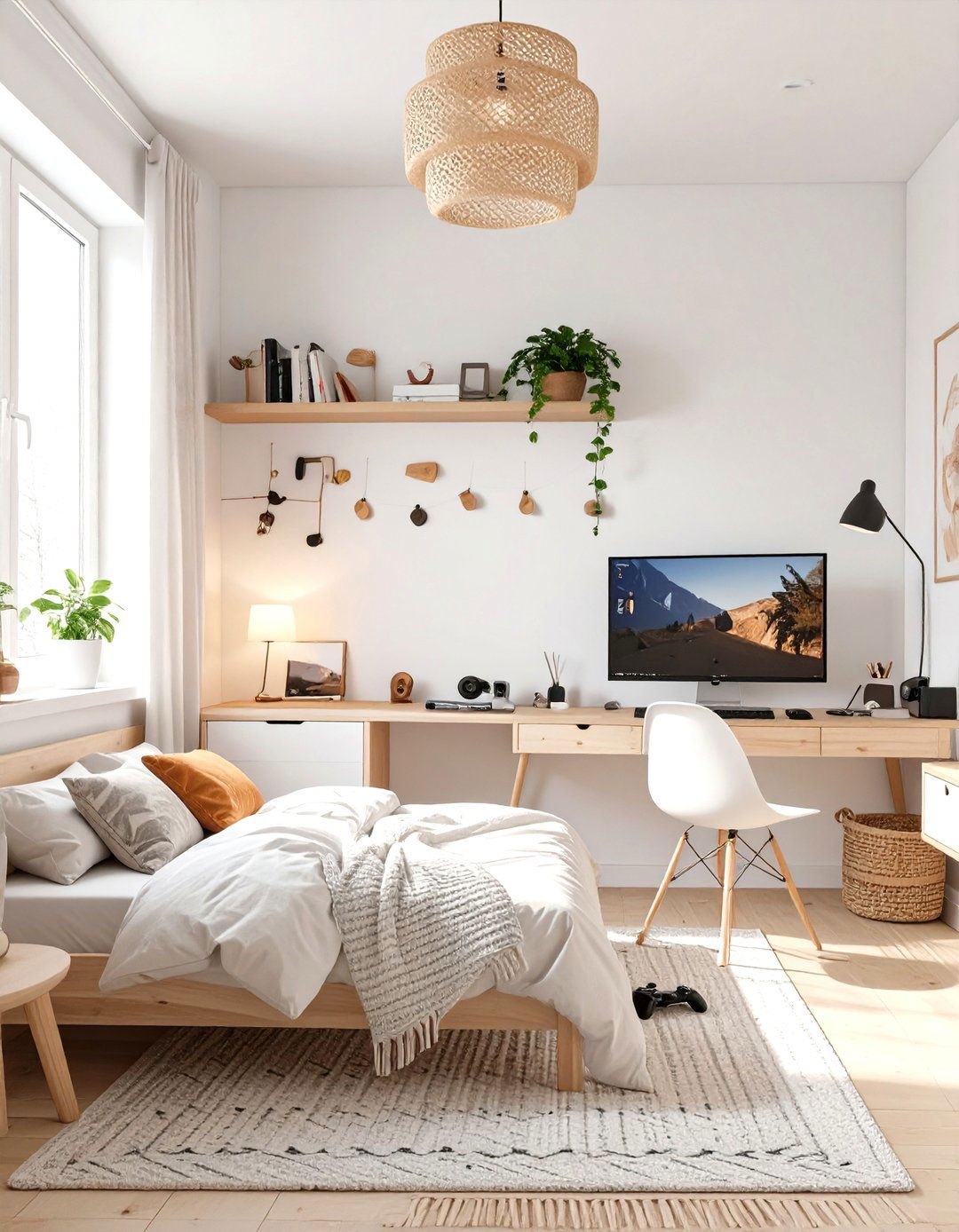 The Clean and Bright Scandi Gaming Bedroom - 30 boys gaming bedroom ideas