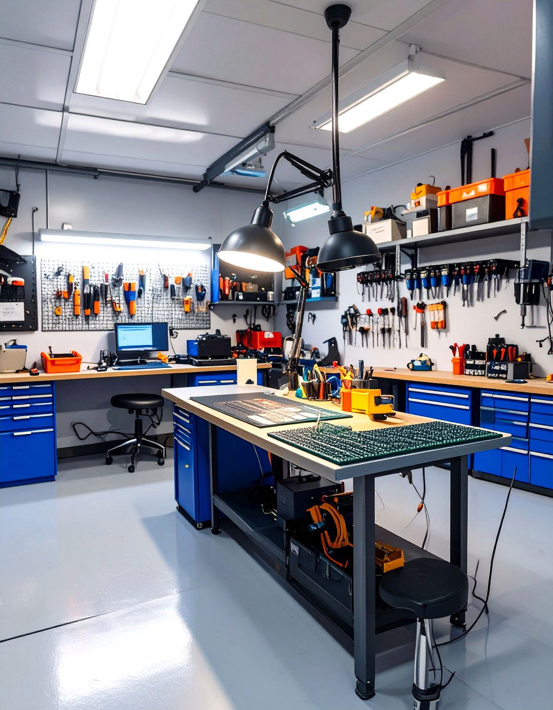 The Clean and Organized Electronics Garage Workshop - 30 garage workshop ideas