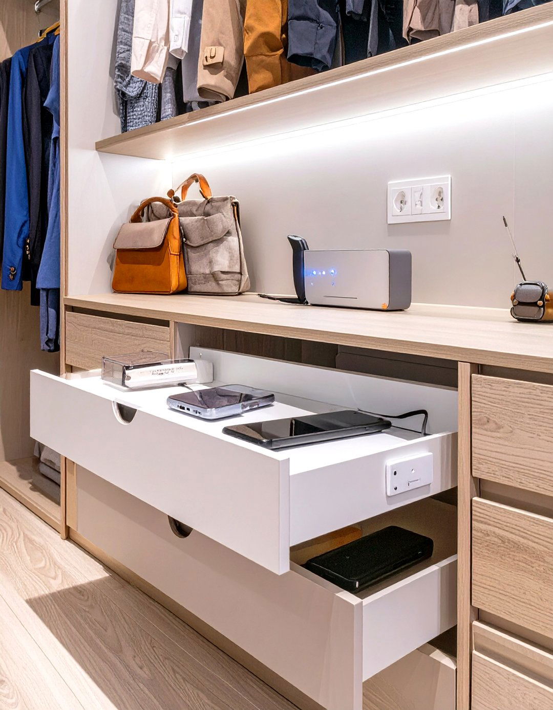 The Closet Dresser with a Charging Station - 30 closet dresser ideas