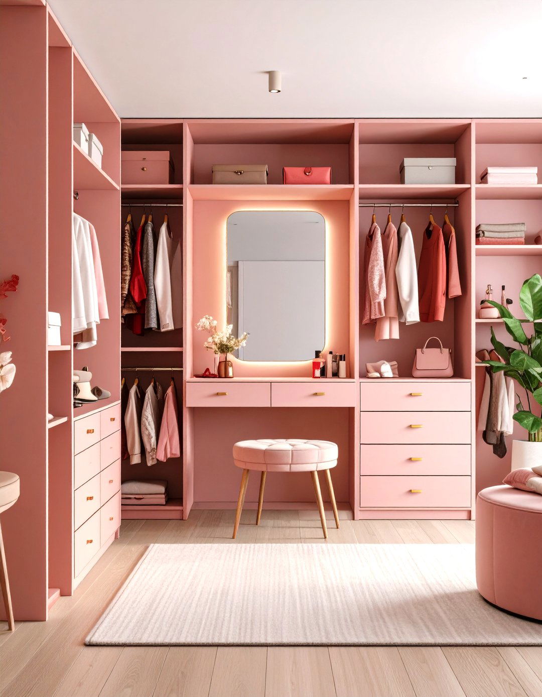 The Closet with a Vanity Nook - 30 design closet ideas