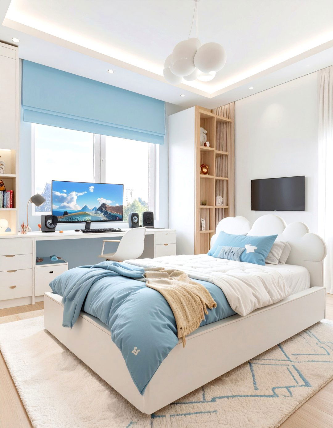 The Cloud Gaming Haven Bedroom - 30 boys gaming bedroom ideas