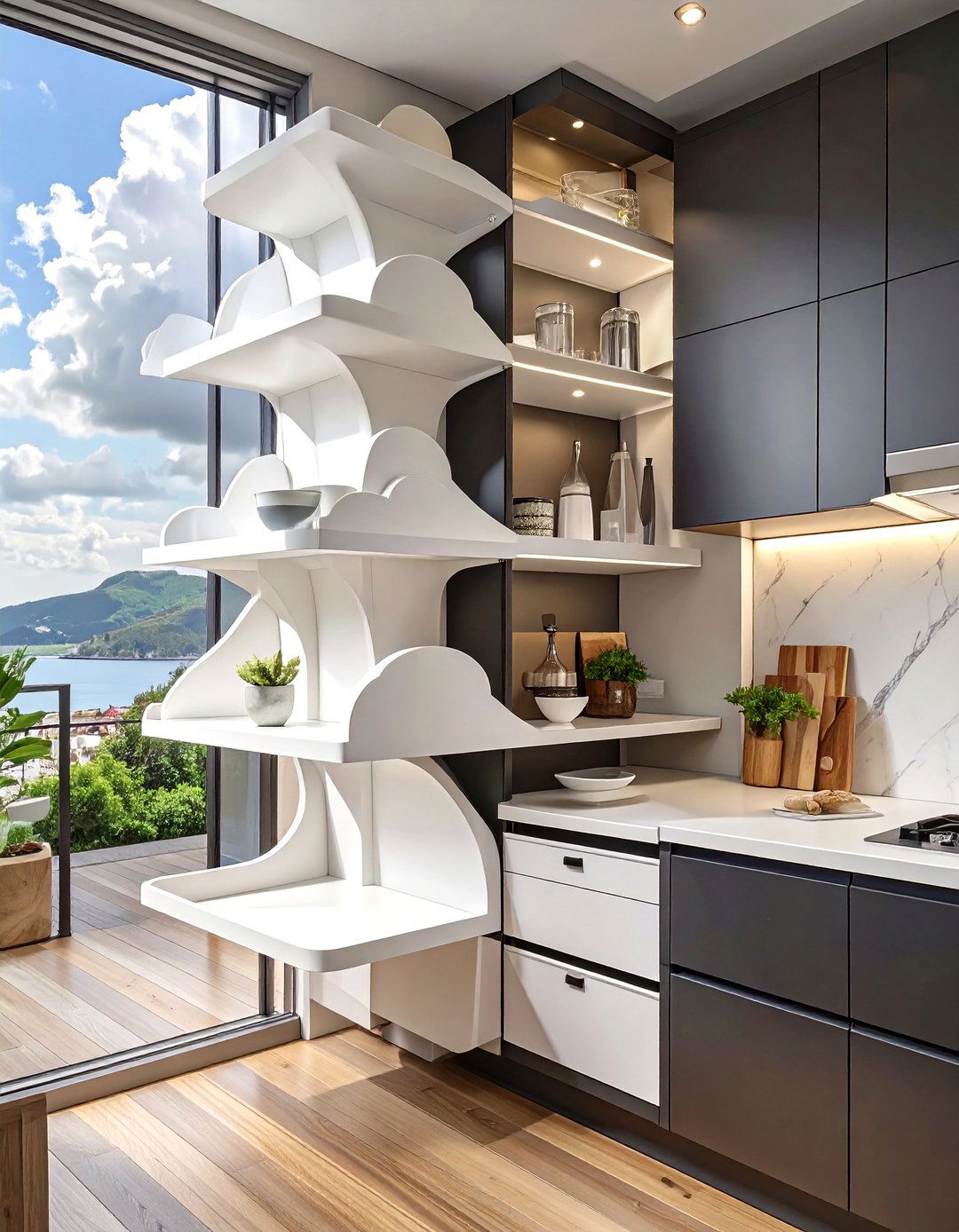 The Cloud Pull Out Shelving - 30 blind corner kitchen cabinet ideas