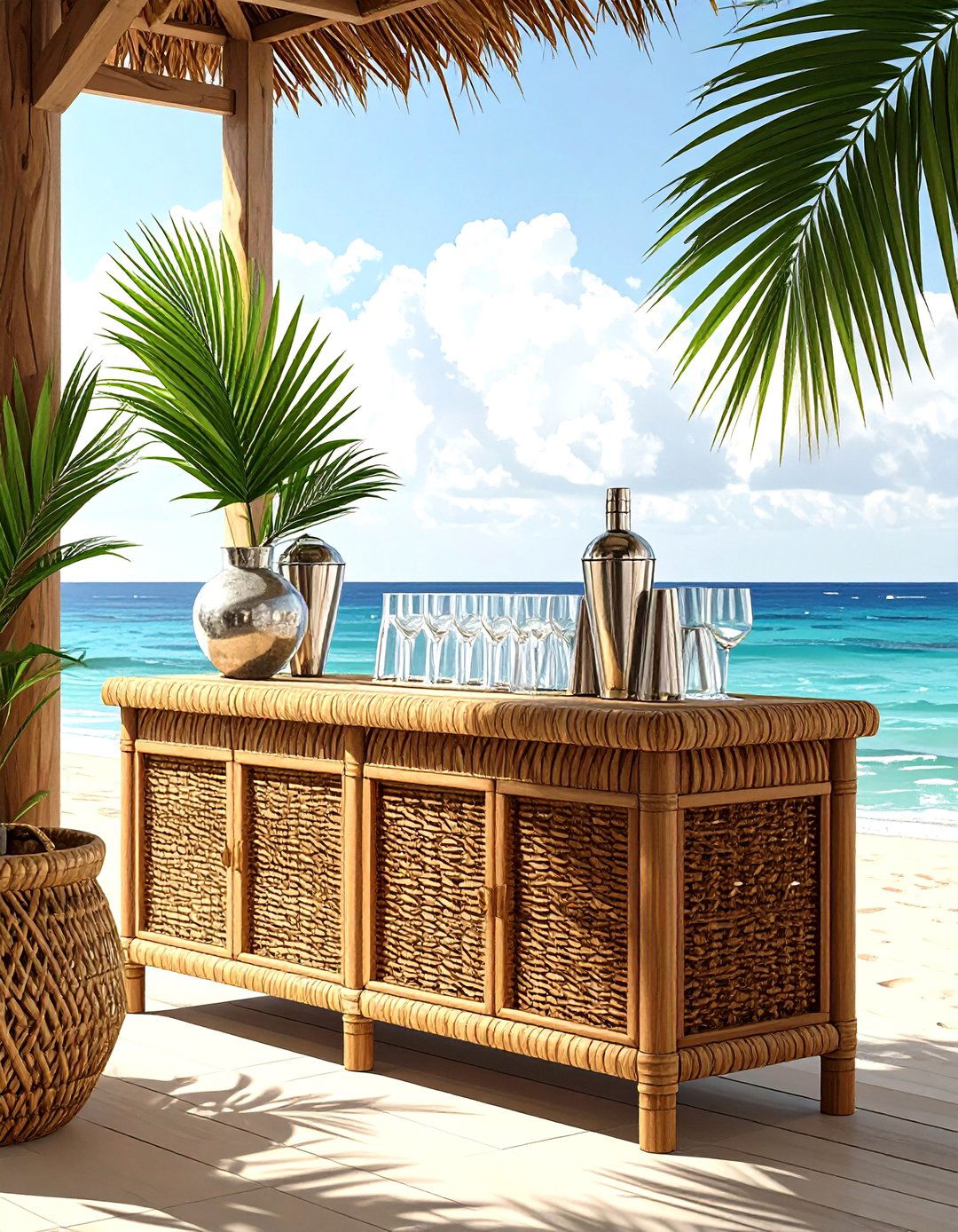 The Coastal Bar Cart Styling - 30 coastal interior design ideas