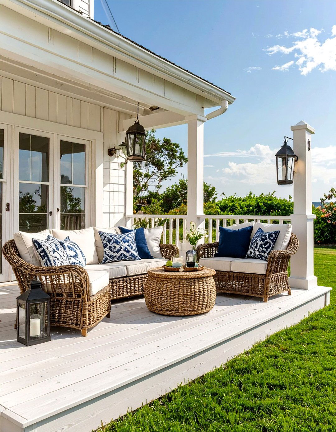 The Coastal Beach House Backyard Deck - 30 deck ideas for backyard