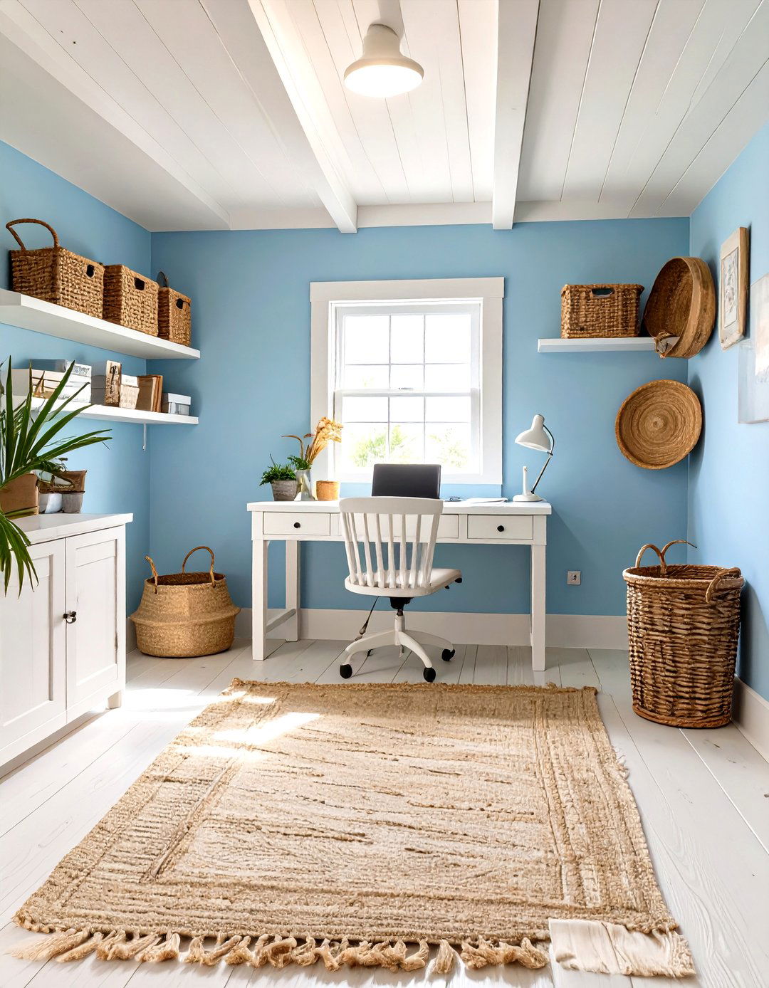 The Coastal Beach House Basement Office - 30 basement office ideas