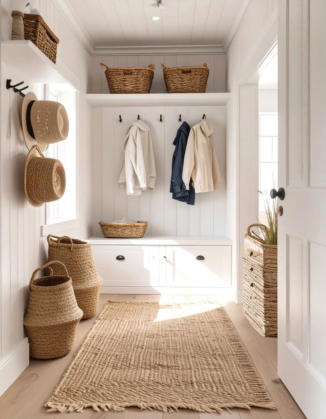 The Coastal Beach House Closet - 30 coat closet organization ideas