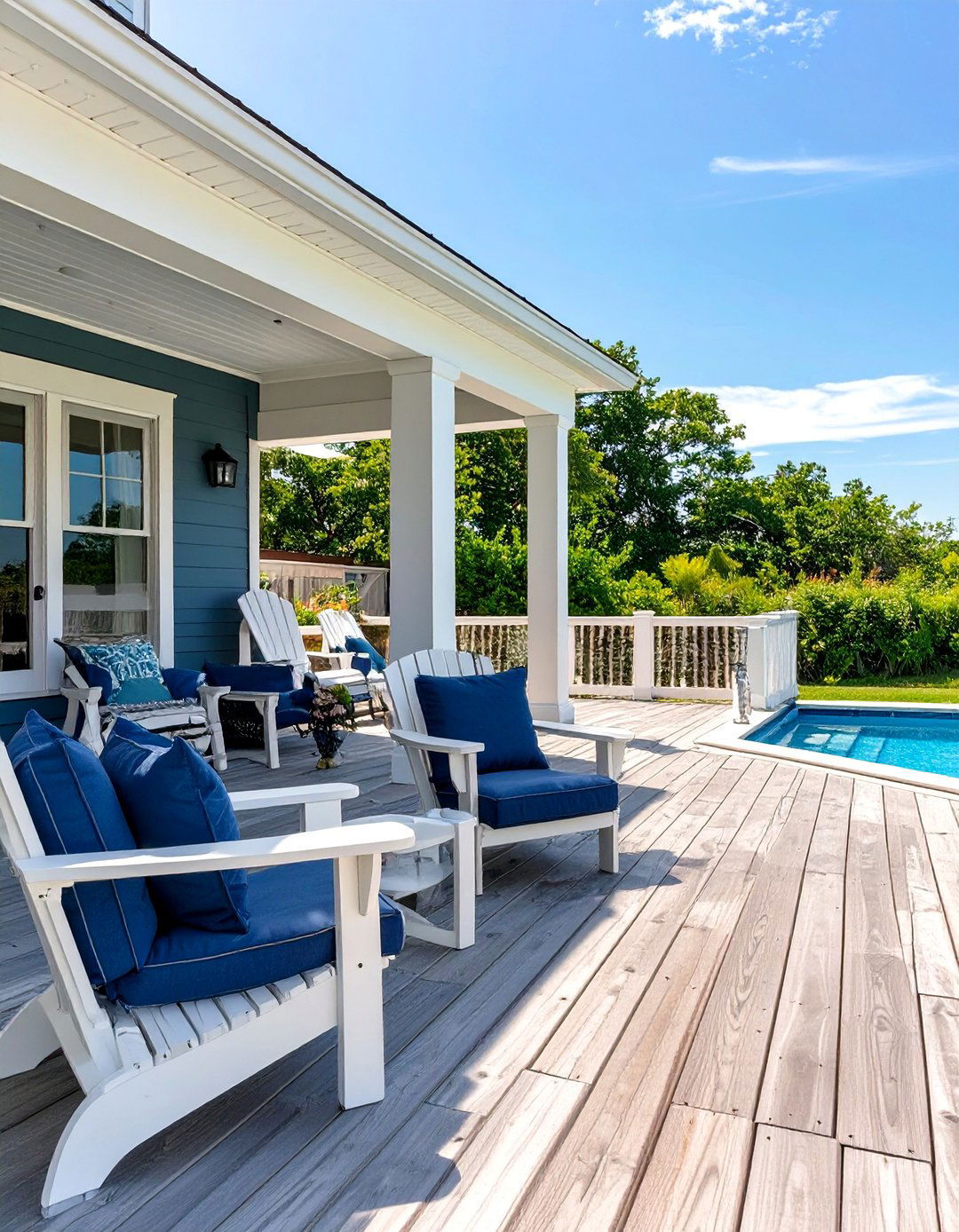 The Coastal Beach House Deck - 30 above ground pools with deck ideas