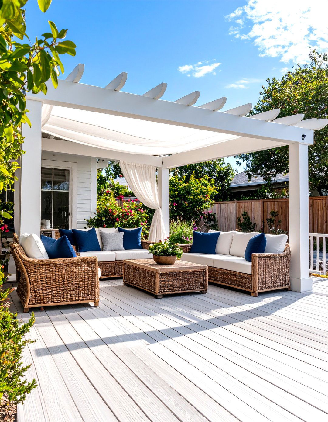 The Coastal Beach House Deck - 30 ground level deck ideas