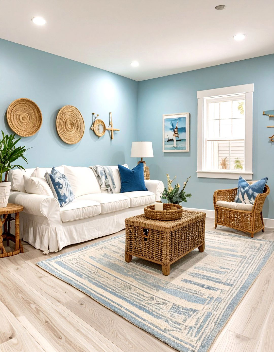 The Coastal Beach House Escape - 30 basement room ideas