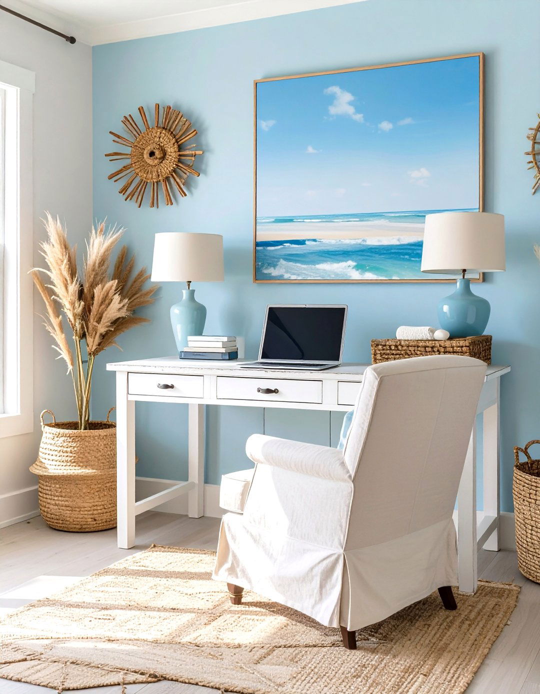 The Coastal Beach House Home Office - 30 home office furniture ideas