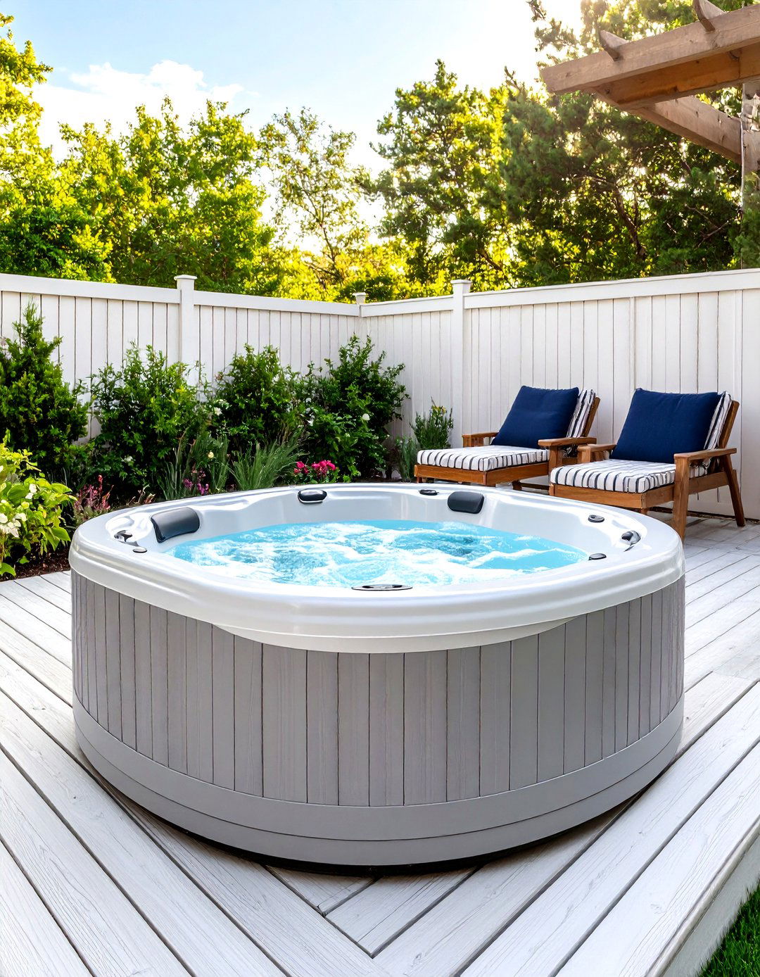 The Coastal Beach House Hot Tub - 30 backyard hot tub ideas