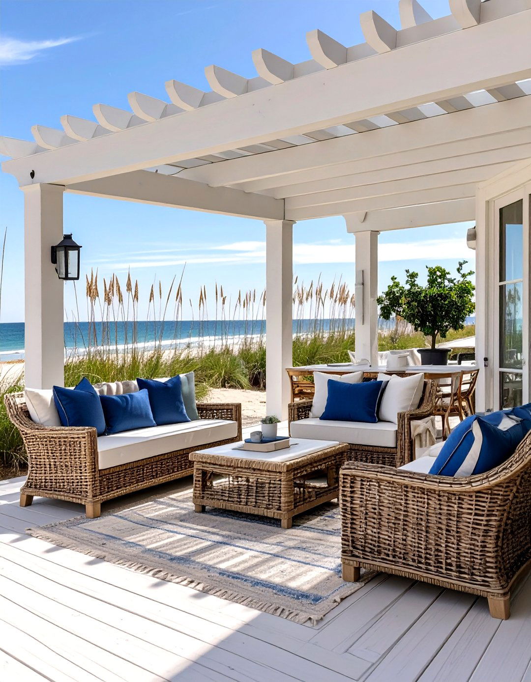 The Coastal Beach House Patio - 30 backyard patio landscaping ideas