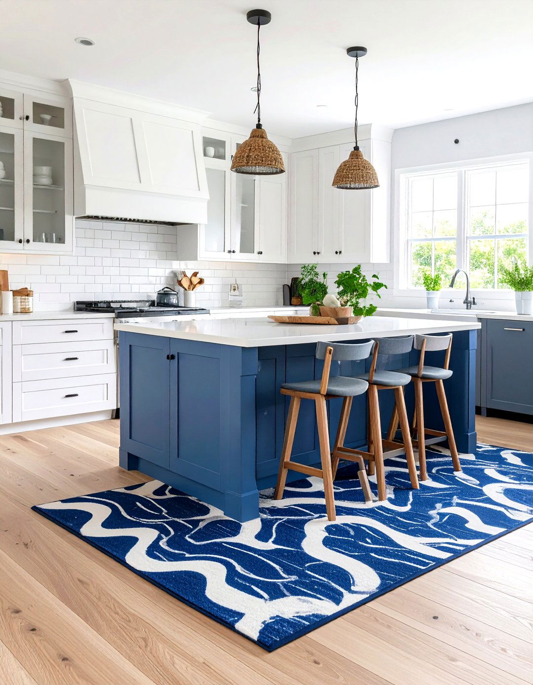 The Coastal Blue Kitchen Rug - 30 kitchen rug ideas