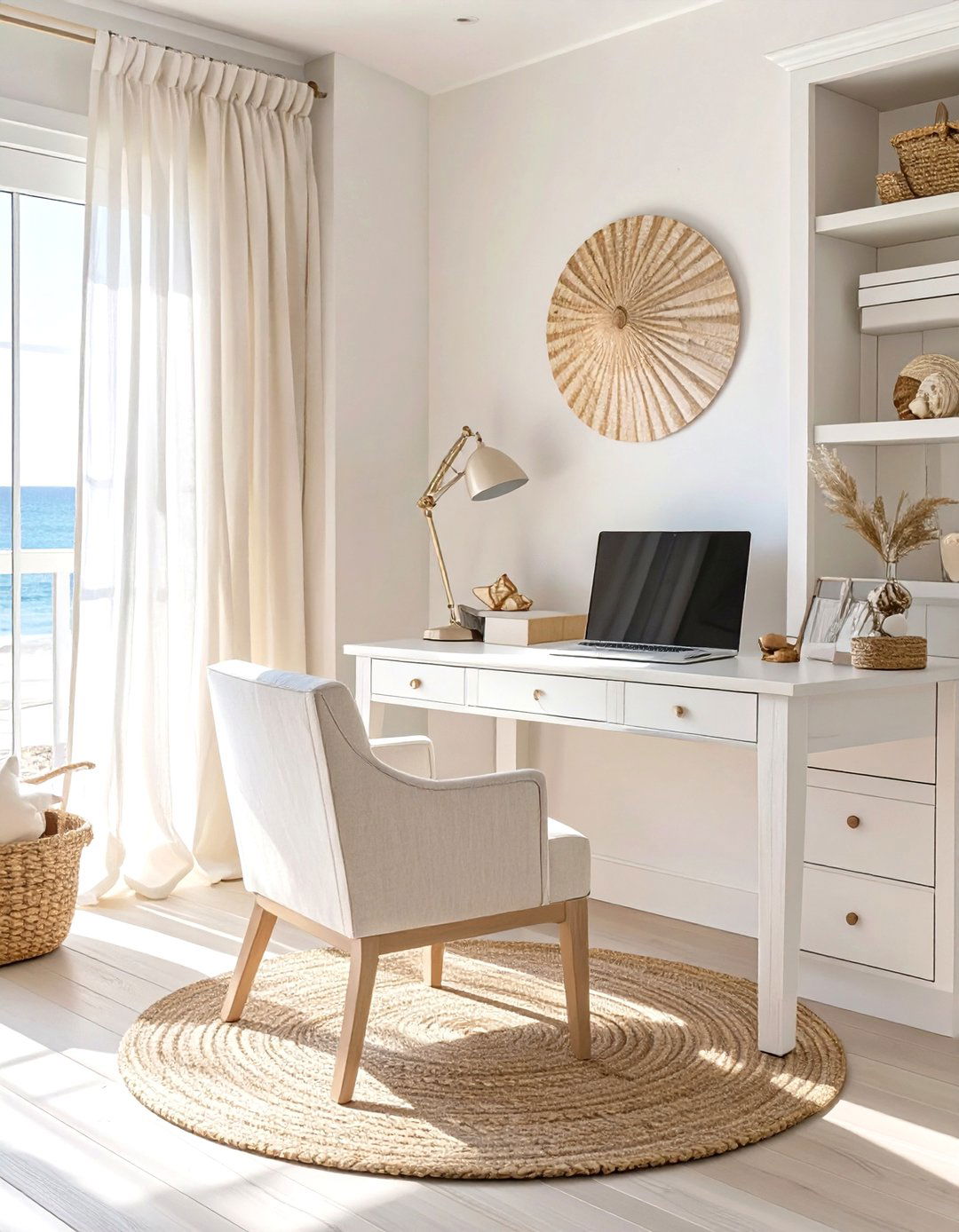 The Coastal Calm Home Office - 30 home office decor ideas for her
