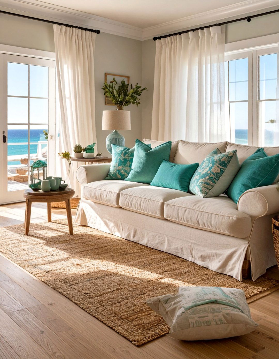 The Coastal Calm Living Room - 30 beige couch living room ideas