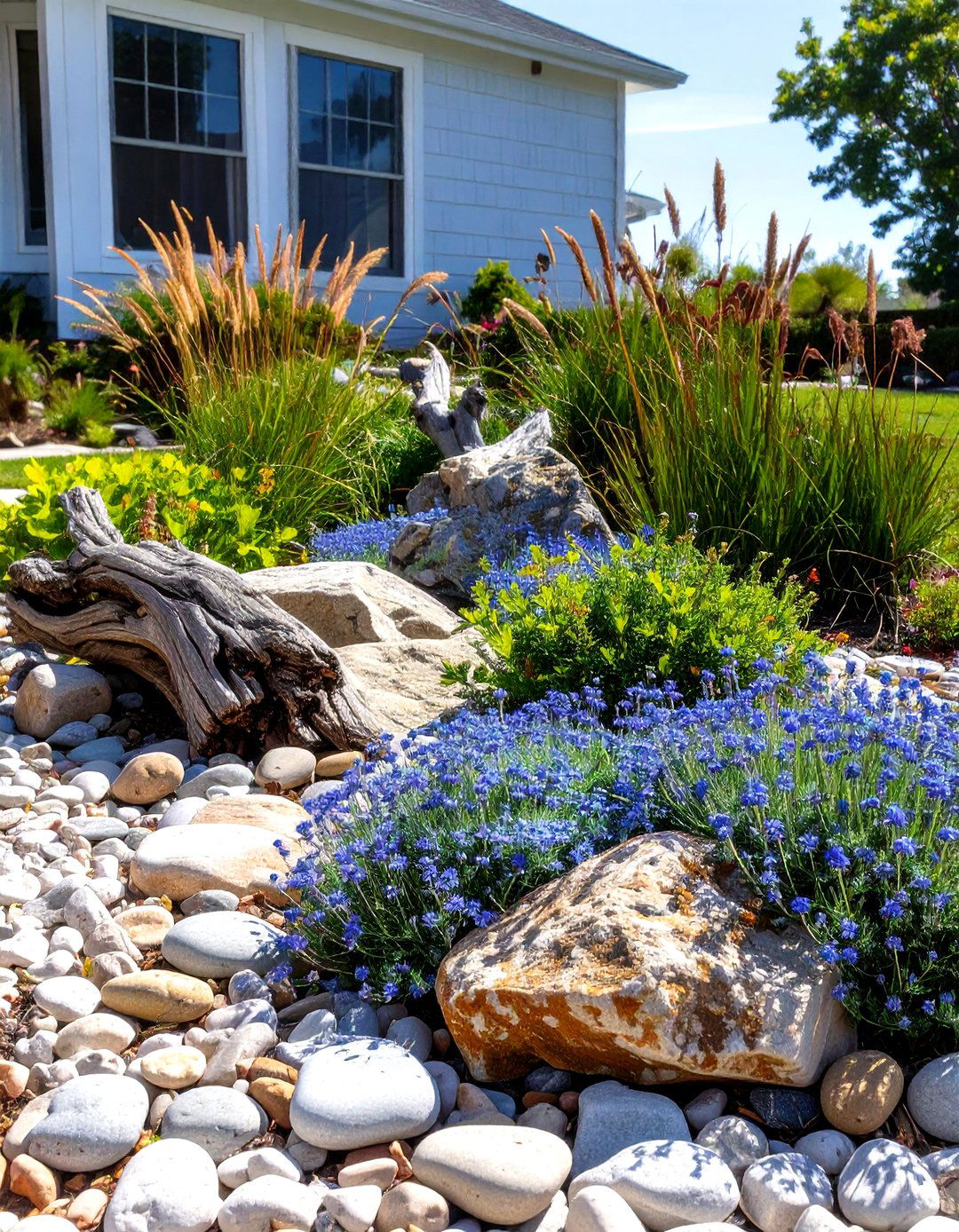The Coastal Driftwood Rock Garden - 30 low maintenance small rock garden ideas