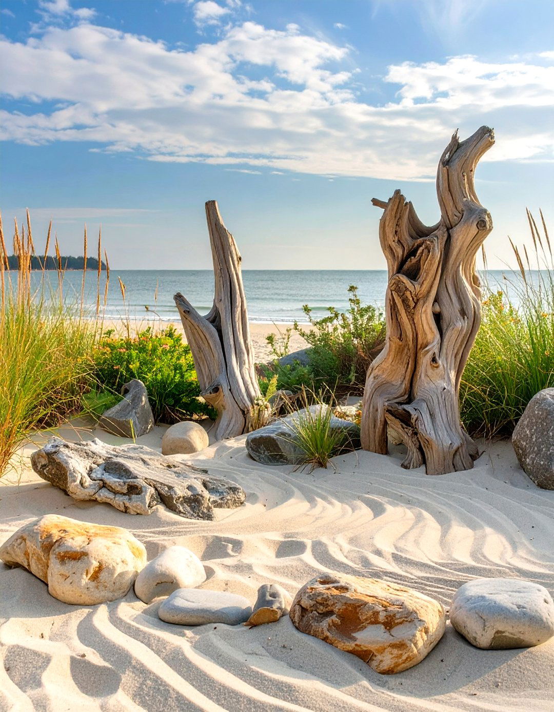 The Coastal Driftwood Zen Garden - 30 ai zen garden design ideas