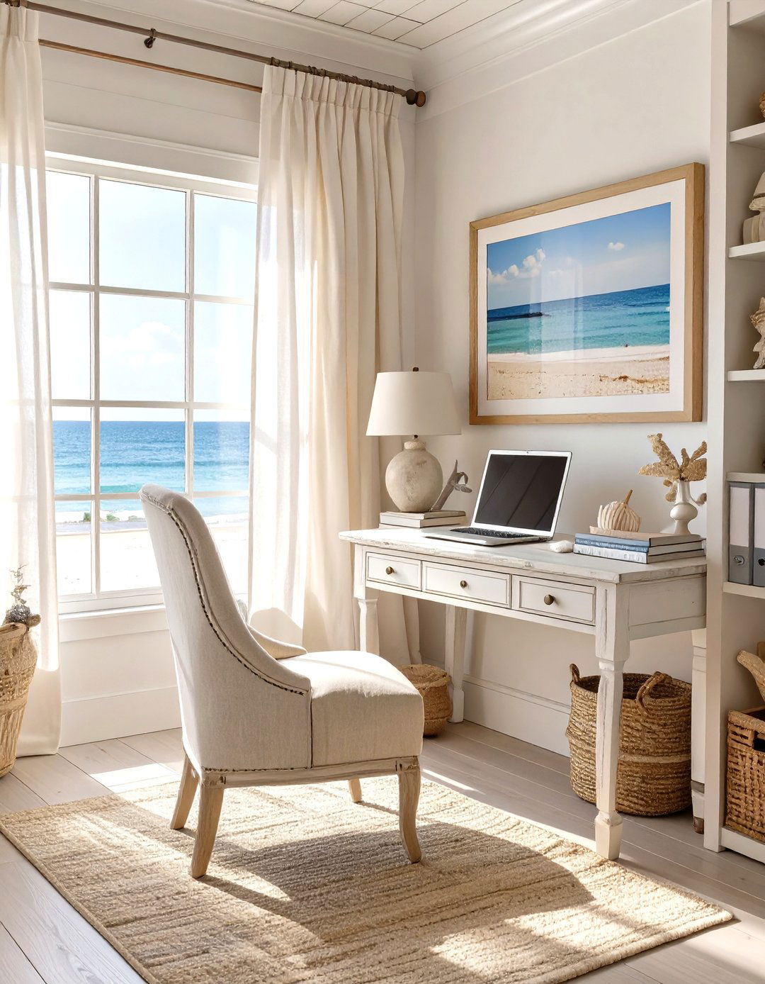 The Coastal Escape Home Office - 30 mens home office ideas
