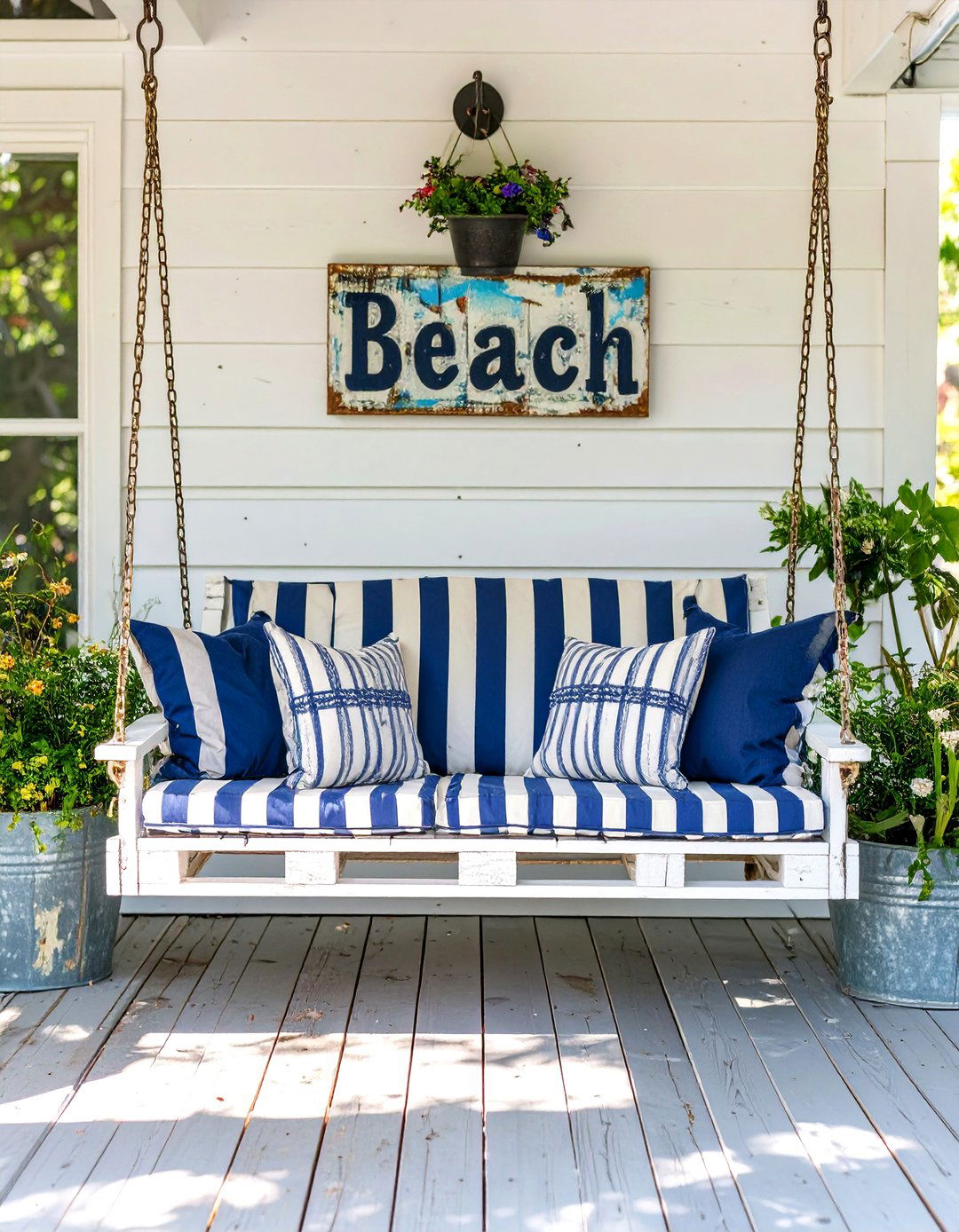 The Coastal Farmhouse Porch - 30 back porch ideas on a budget