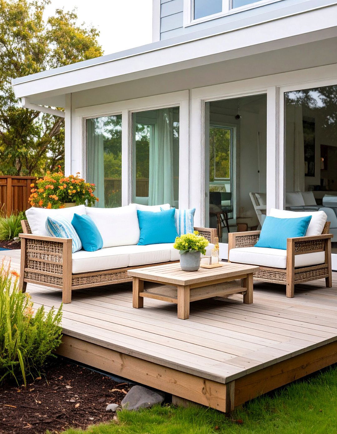 The Coastal Frosted Glass Panels - 30 deck privacy ideas