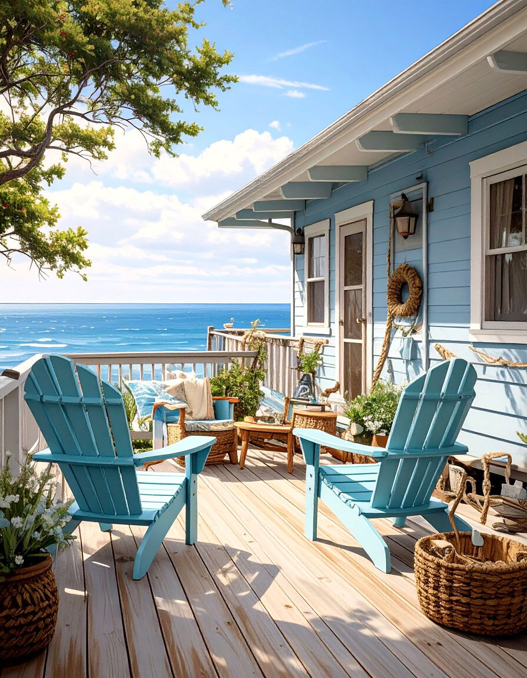 The Coastal Getaway Deck - 30 diy camper deck ideas