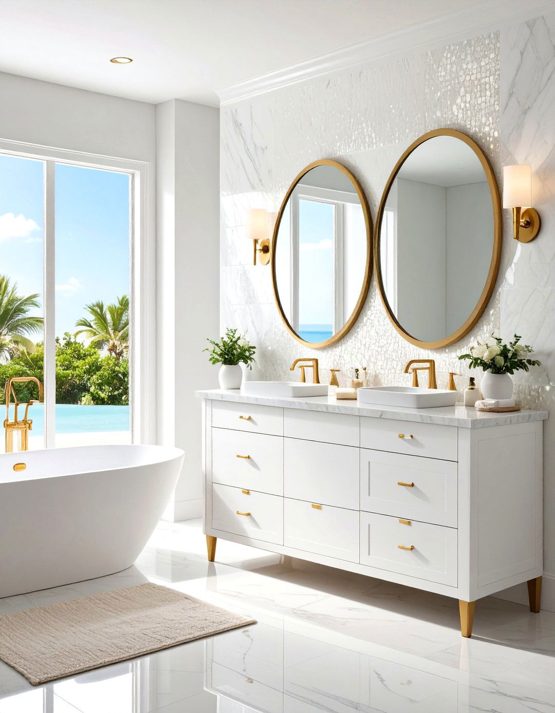 The Coastal Glam Bathroom - 30 ai coastal bathroom ideas