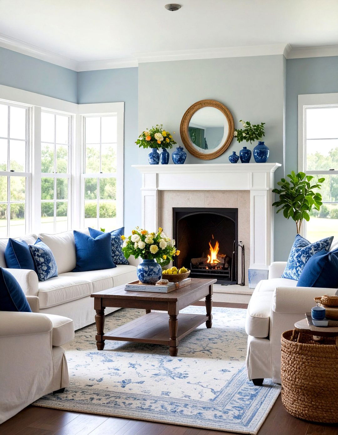 The Coastal Grandmother Living Room Fireplace - 30 living room with fireplace decor ideas