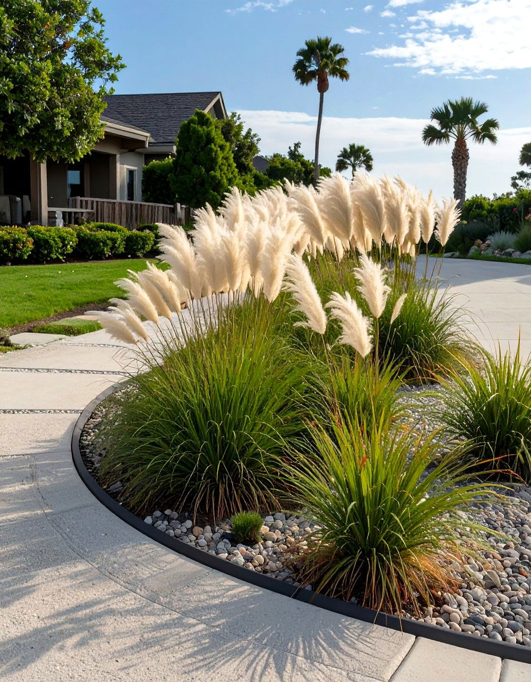 The Coastal Grasses Driveway - 30 half circle driveway landscape ideas