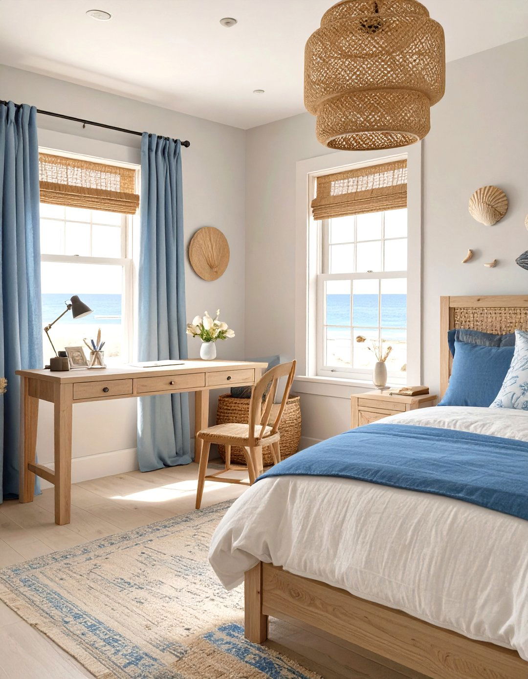 The Coastal Inspired Bedroom Office - 30 guest bedroom office ideas