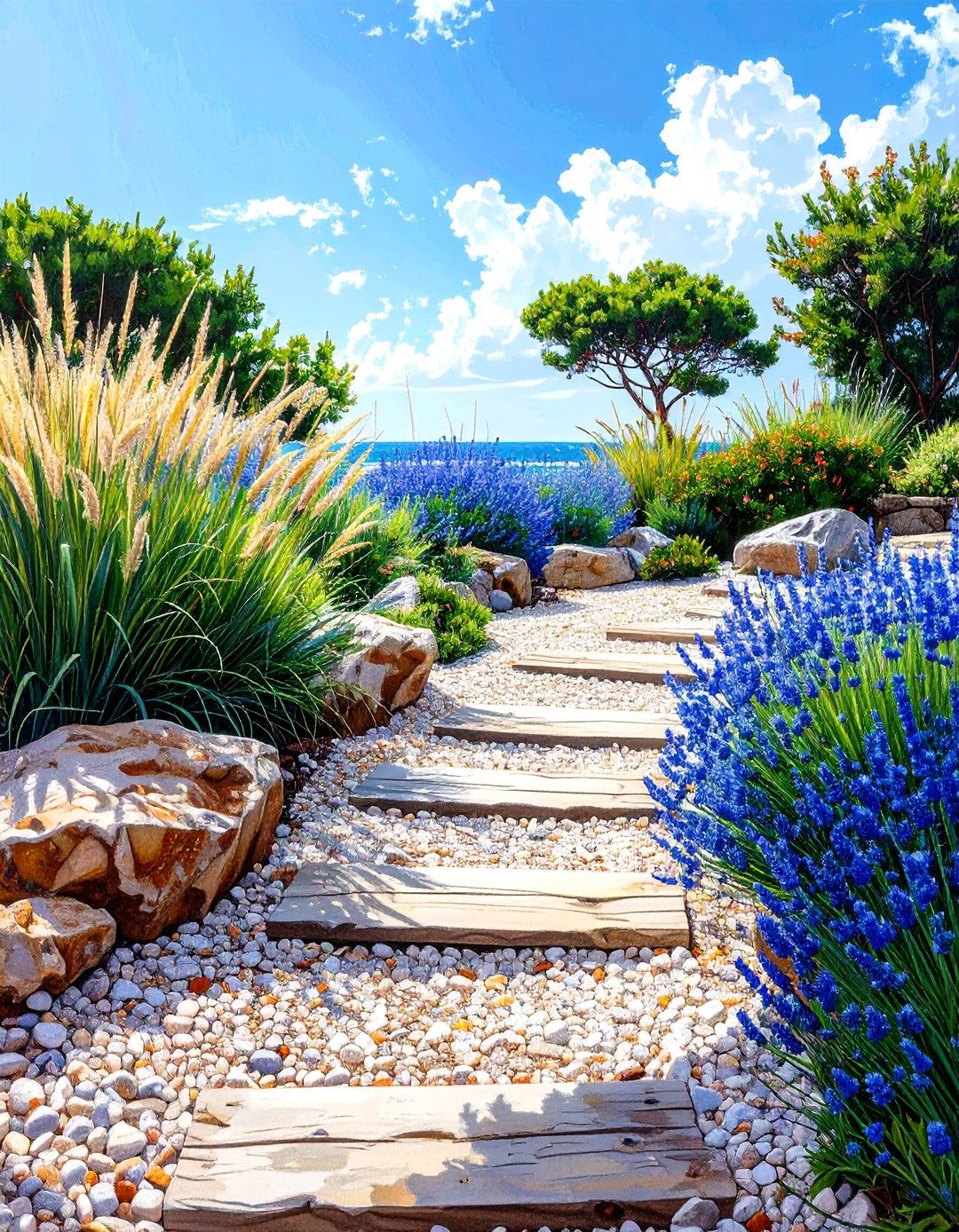 The Coastal Inspired Gravel Bed - 30 low maintenance landscaping ideas