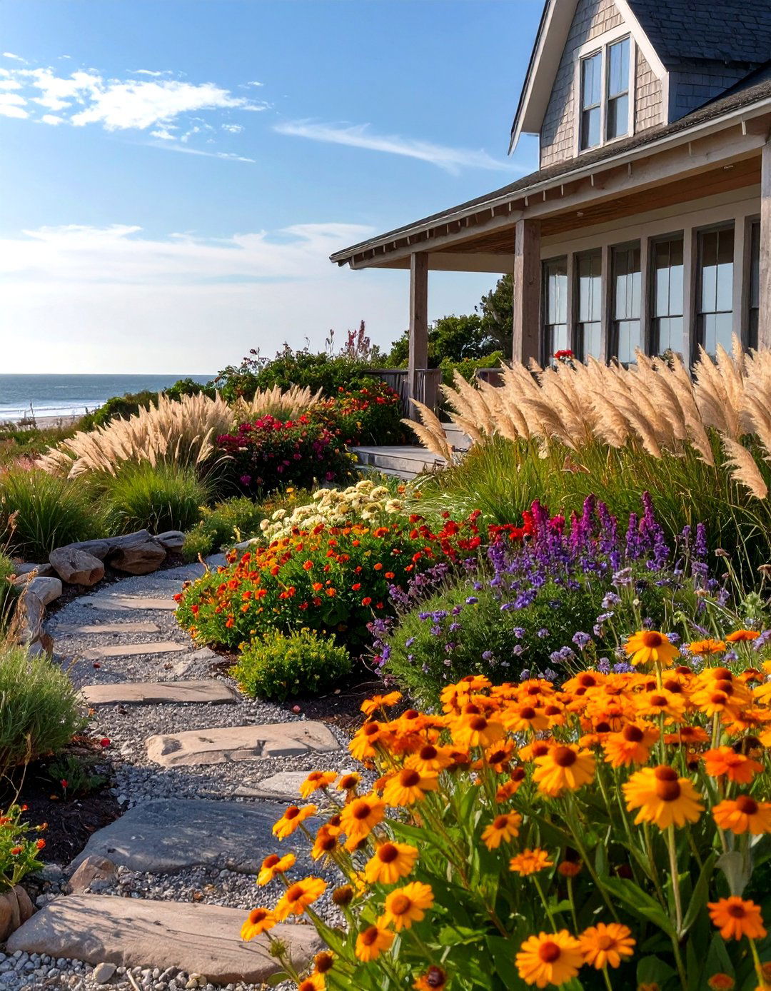 The Coastal Inspired Perennial Garden - 30 front house full sun perennial garden designs