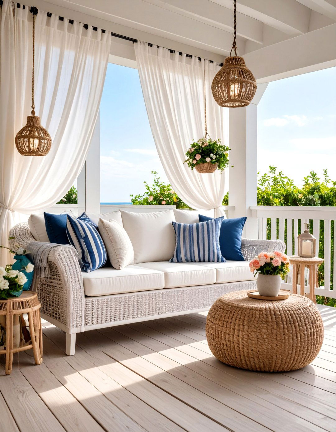 The Coastal Inspired Veranda - 30 how to design outdoor living spaces ideas