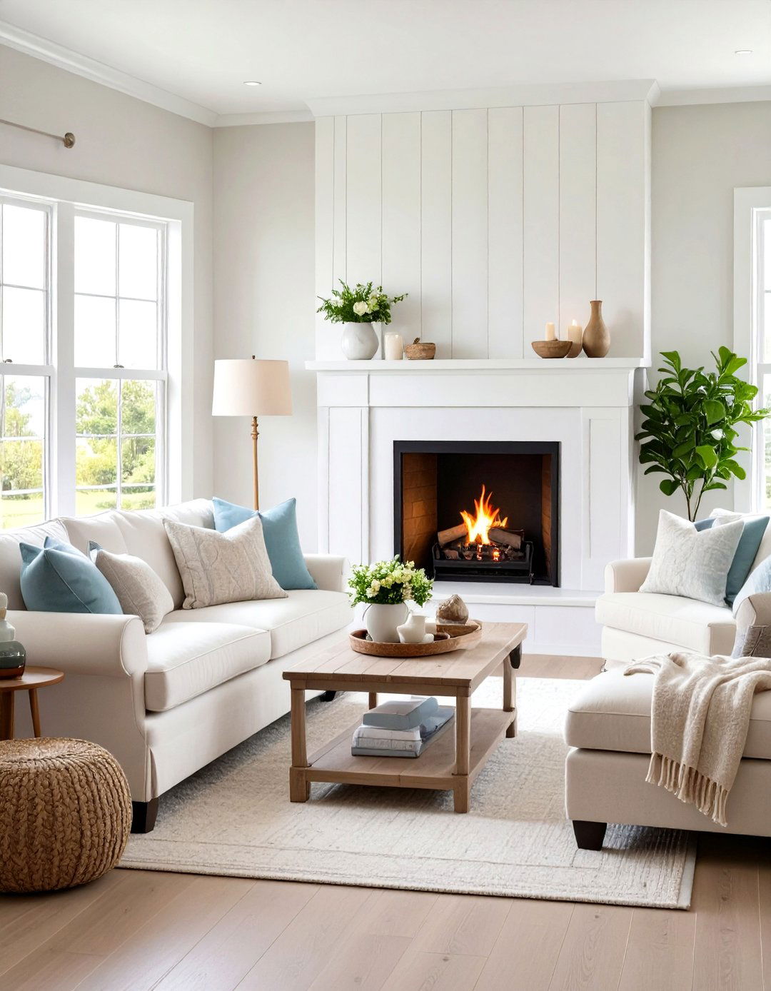 The Coastal Living Room Fireplace - 30 living room with fireplace decor ideas