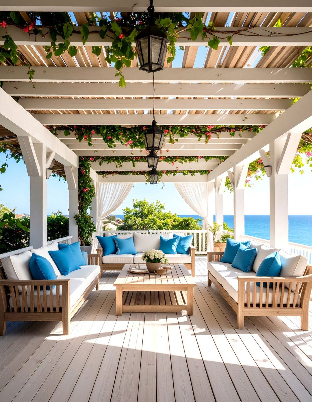 The Coastal Pergola Style Awning - 30 front porch awning ideas