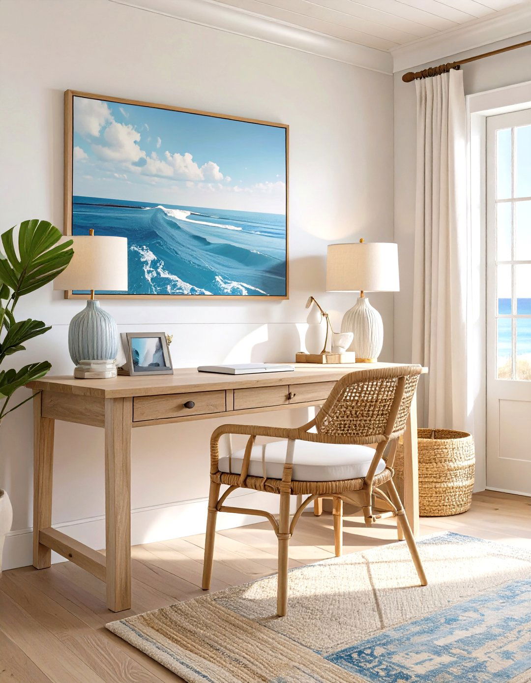 The Coastal Retreat Home Office - 30 luxury modern home office ideas