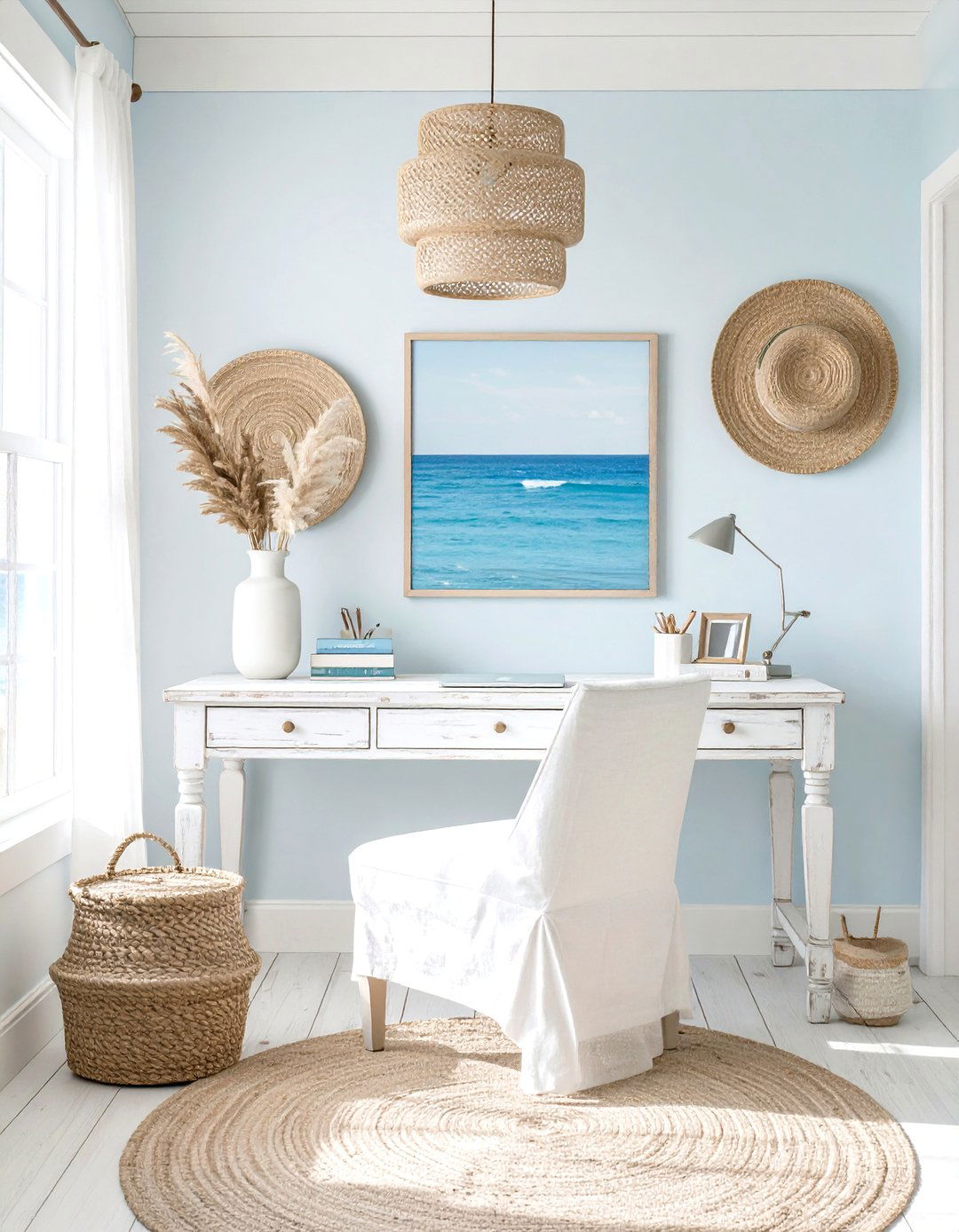 The Coastal Retreat Home Office - 30 masculine home office ideas